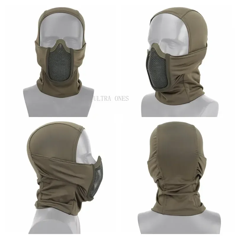 Tactical Headgear Mask Airsoft Paintball CS Steel Mesh Full Face Balaclava Masks Wargame  Cycling Soft Face Shield