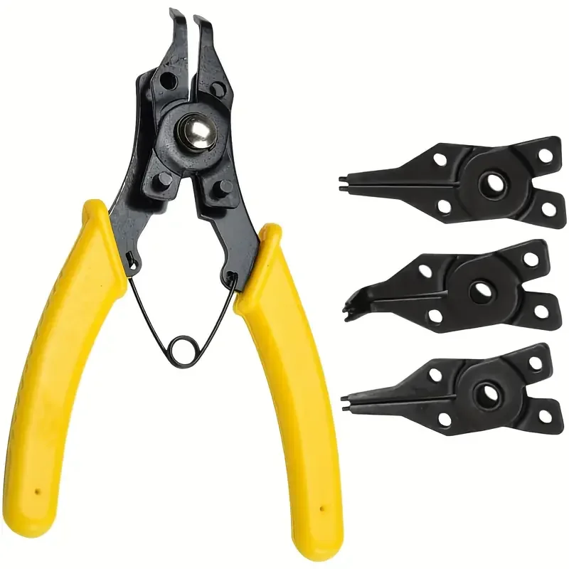 

4 In 1 Circlip Pliers Set Snap Ring Pliers Multi Crimp Removable Plier Head Retaining Hand Tools