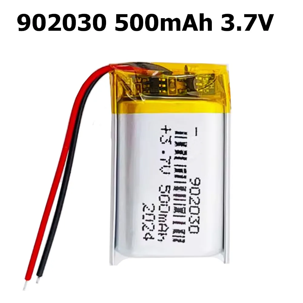 1-10pcs 3.7V 500mAh 902030 polymer lithium ion rechargeable battery for LED lights,bluetooth speakers,MP5,Selfie Stick Tracker