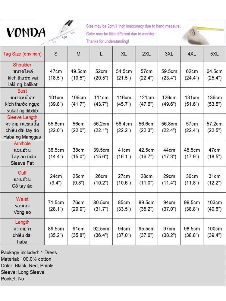 VONDA nueva moda vestido camisero a cuadros mujer otoño manga larga plisado Mini vestido veraniego 2025 elegante a cuadros Oficina Vestidos coreanos