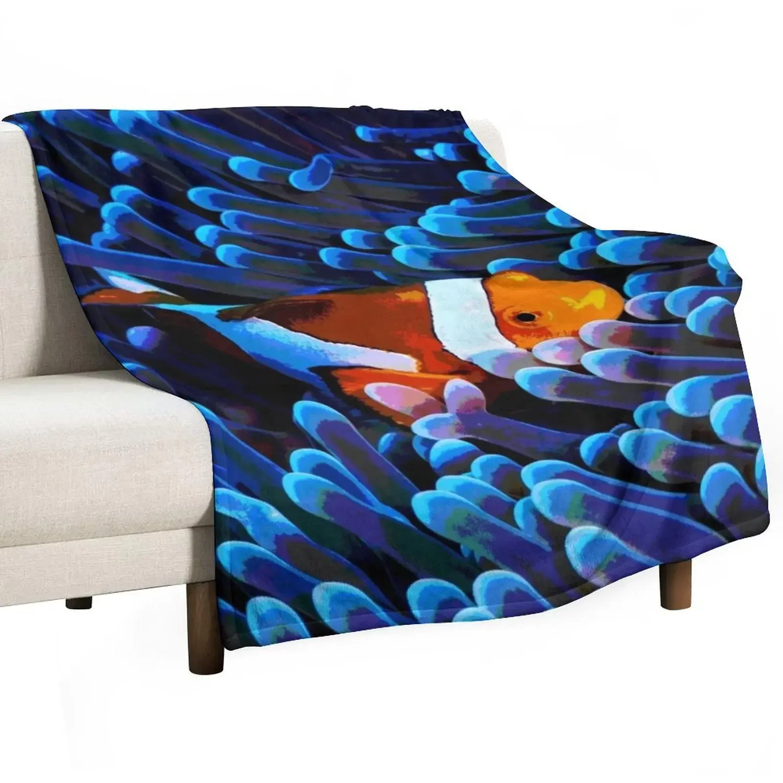 Clown Fish Ocean Design Throw Blanket Thermal sofa bed Blankets