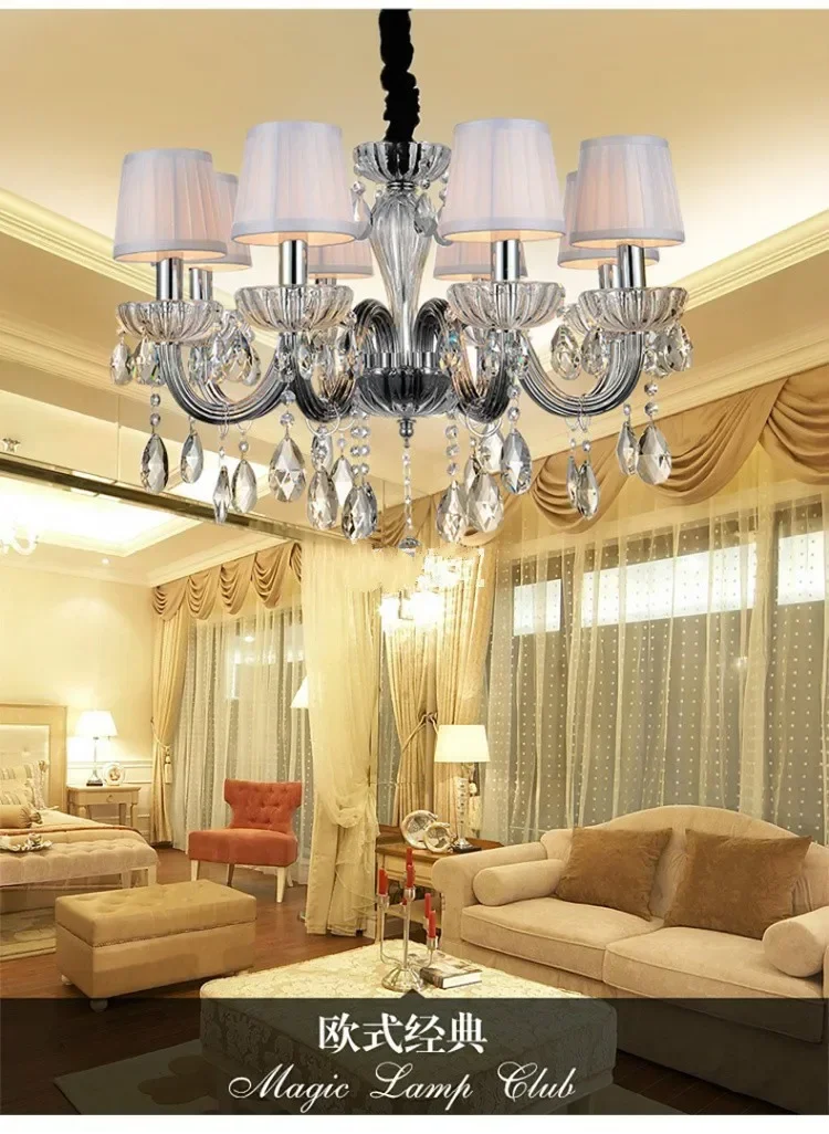 NEW! D650mm H480mm 8 Arms Modern Glass Crystals for Chandeliers Lustre for Home Decor (B CCMDH8001-8S) Free Shipping