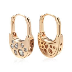 Kinel Earings Fashion Jewelry 2022 Fashion Natural Zircon Geometry Dangle Earrings for Women 585 Rose Gold Color Fine Jewelry