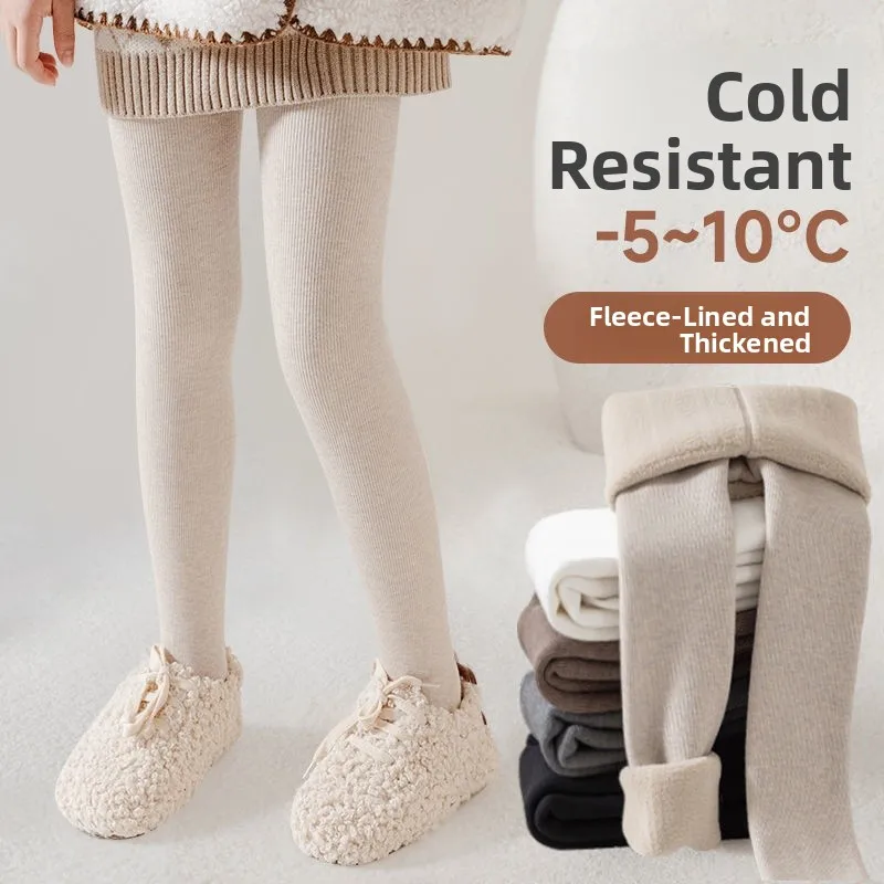 Thiened Fce Lined Autumn Winter Girls Pants Trousers Children Sos Pants  Velvet Warm Winter Children Leggings