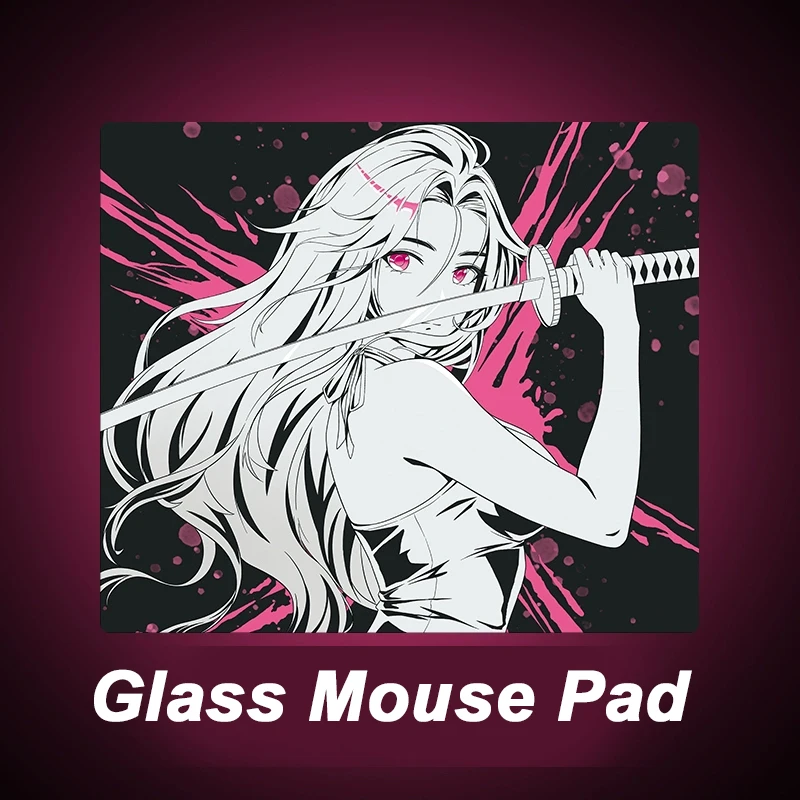

Ультра-крутой игровой коврик для мыши из закаленного стекла в стиле аниме Girl XXL — фотоэлектрическая жесткая поверхность для профессиональных занятий спортом FPS и офиса