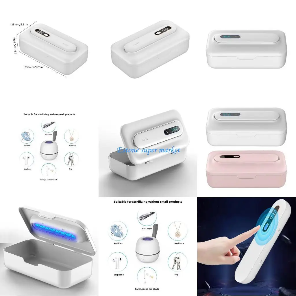 Caja esterilizadora chupete portátil 090B para mordedores y chupetes, estuche almacenamiento higiénico, modo inteligente