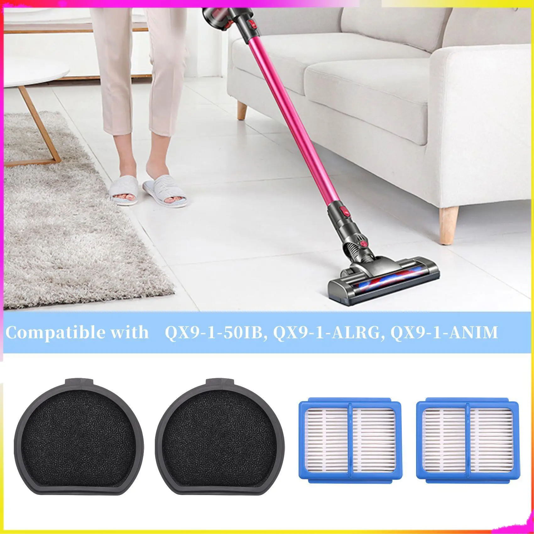 

M04K Filter And Pre Motor Filter,Hygiene Filter Replacement Filter Accessories And Clean Brush For AEG QX9 Vacuum Cleaner