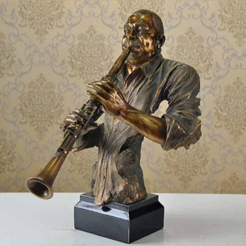 Resin Half-length Miniatures Retro Aesthetic Nordic Musical Figure Living Room Decoration Desktop Ornament Luxury Art Home Decor