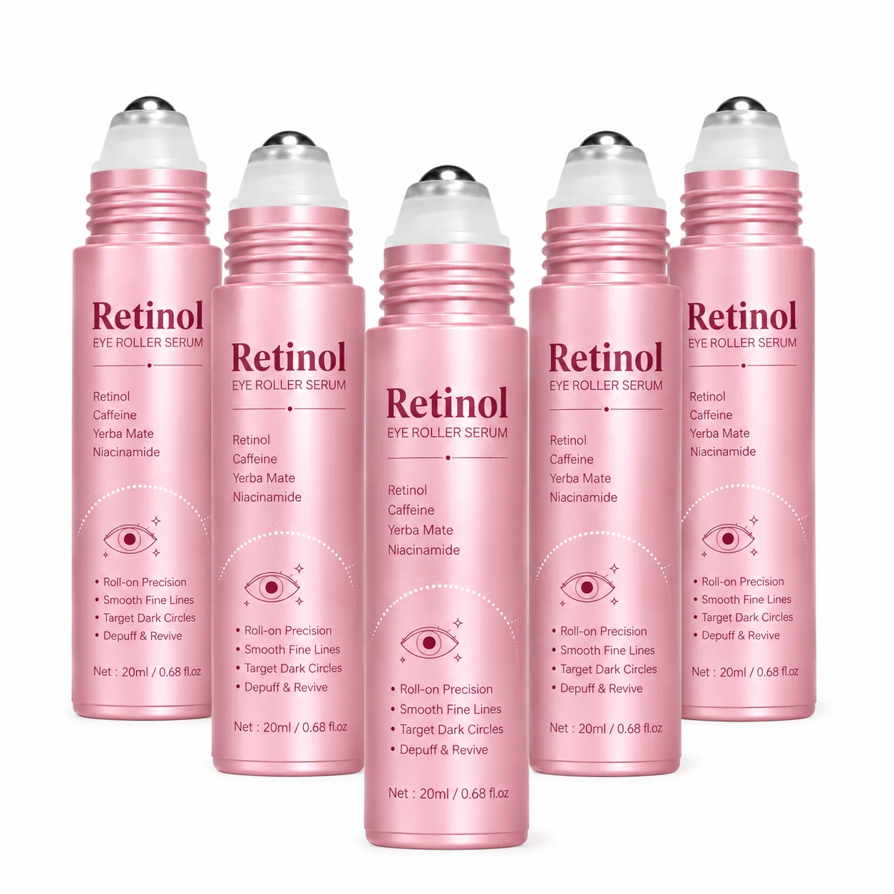 Sofortige Augenringe-Entfernung Rollmassage-Serum Retinol Anti-Augenringe Anti-Falten Hautstraffung Reduziert Schwellungen Aufhellende Augenpflege