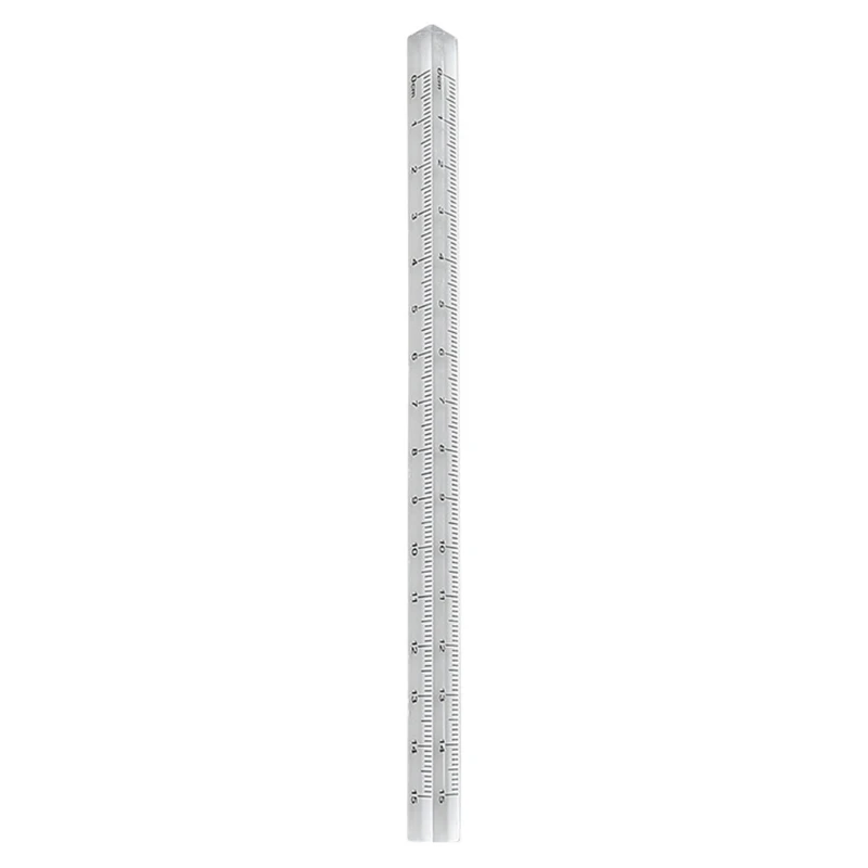 Three-sided Clear Ruler Portable Acrylic Straight Ruler Lightweight Durable Dropship