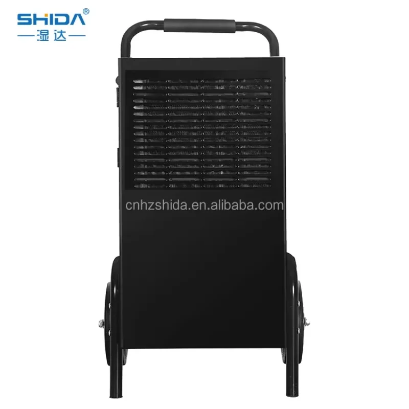 60L/Day Wheeled Commercial Dehumidifier Metal Body Compact Design With Drain Hose 110‑220V For Basement Warehouse Workshop