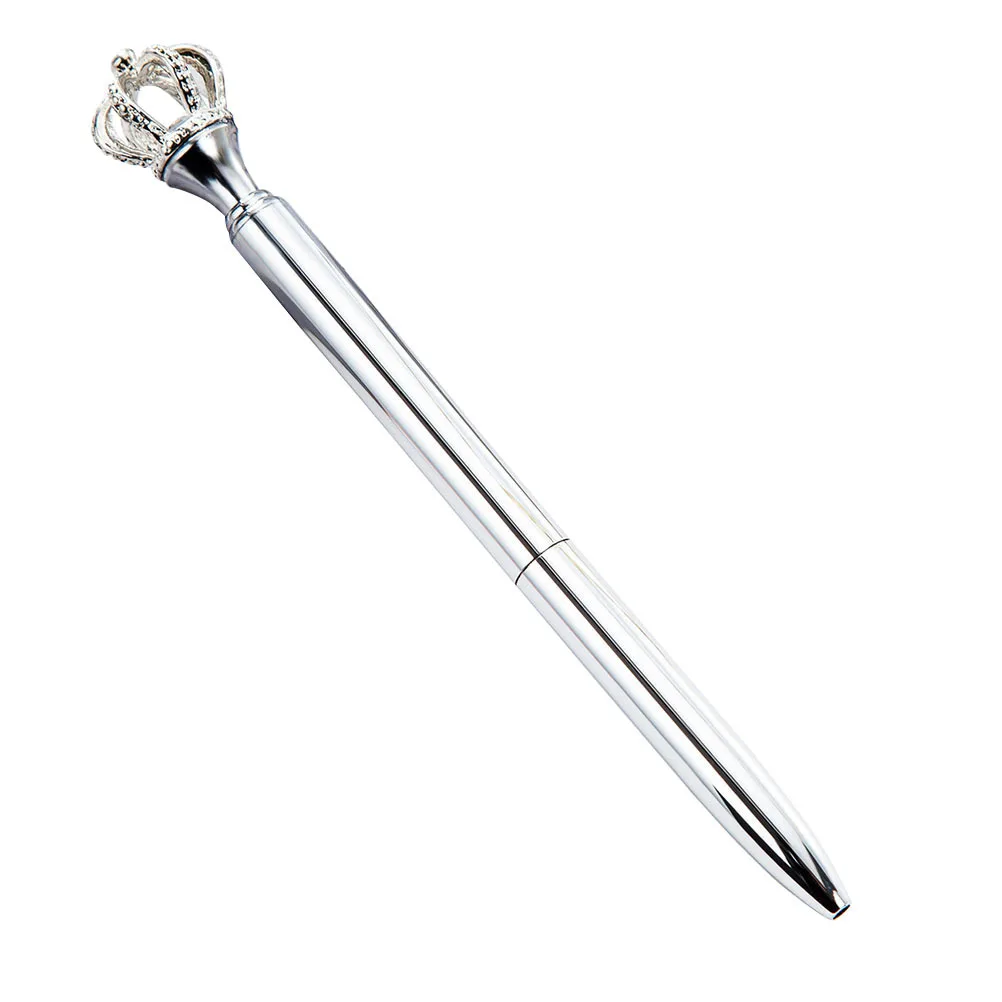 

4 шт., металлическая гелевая ручка с головой короны, креативный красивый дизайн для девочек, детей, черный гальванический золотой, серебряный канцелярский подарок