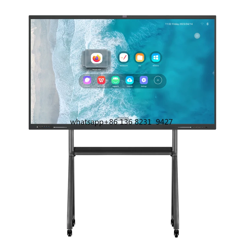 

86-дюймовая портативная сенсорная панель Win11, промышленное интерактивное плоское программное обеспечение для бизнеса, бесплатное программное обеспечение, образовательное оборудование