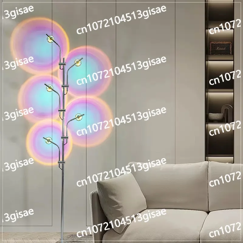 لغرفة النوم الديكور حائط الخلفية غروب الشمس مصباح أرضي غروب الشمس مصباح قوس قزح جو ضوء الليل ضوء الغروب #4