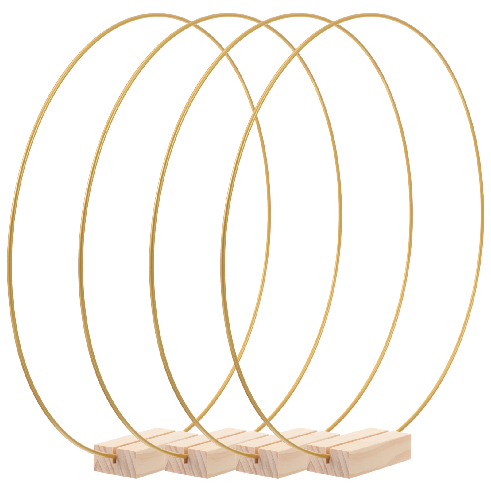 

4 set Metal Wedding Decor Centerpieces 30cm Round Wood Floral Hoop Table DIY Wedding Crafts Decor Home