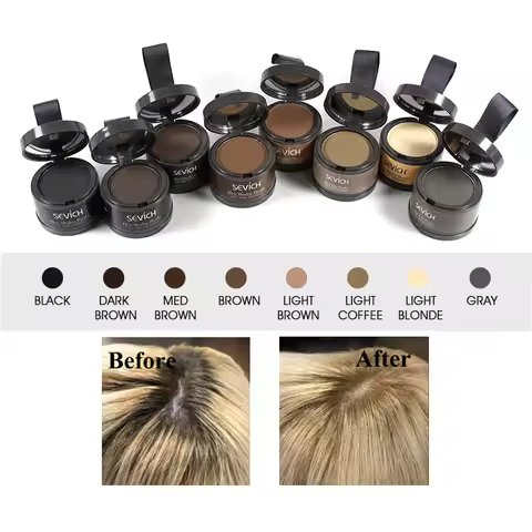 Sevich Hairline Powder 4g Hair Shadow Powder Fluffy Instantly Conceals Natural Root Cover Up Hair Line Powder Hair Loss Product