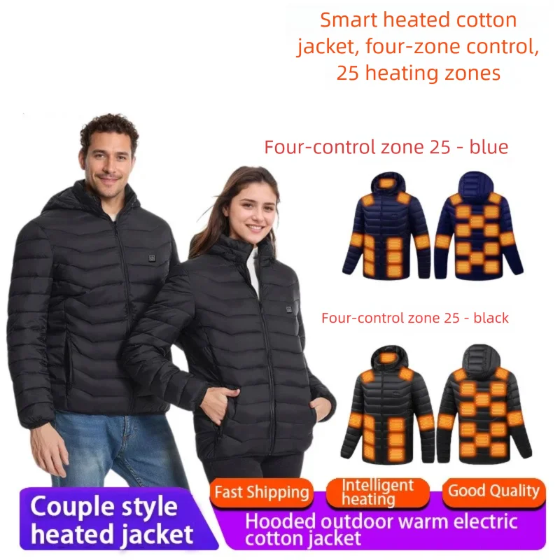 25 Areas Heated Jacket Men Winter Warm Heated Parkas for Outdoor Motorcycle Riding Windproof Jacket Winter Self Heating Clothes