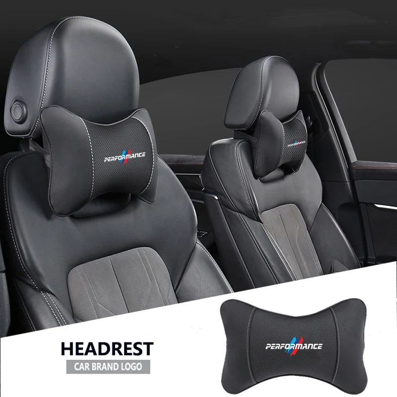 1 قطعة سيارة مسند الرأس بالمقعد السيارات شعار الرقبة وسادة لسيارات BMW الأداء F30 F10 X1 X2 X3 X4 X5 X6 X7 E28 E90 F20 E46 E60 E70 E39 E36 M2