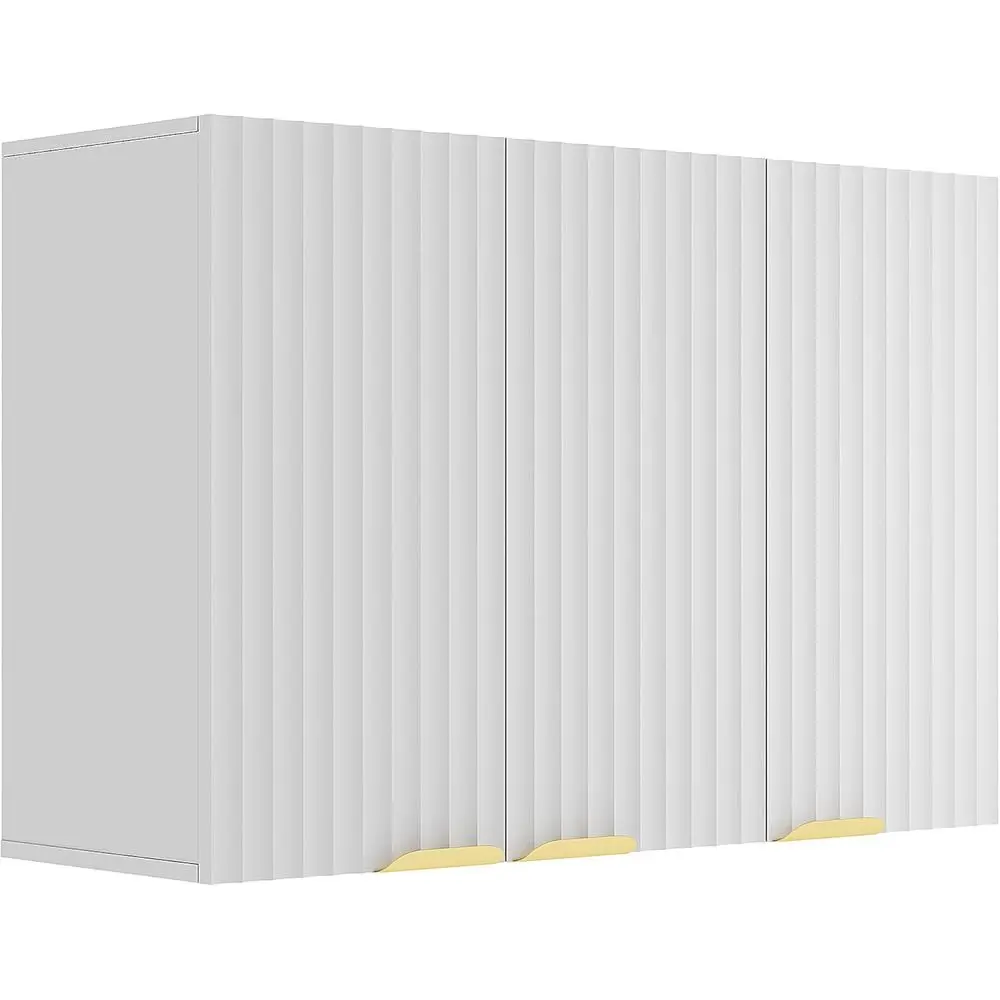 

White Wall-Mounted Storage Cabinet with Adjustable Shelves for Bathroom, Laundry Room, and Entryway