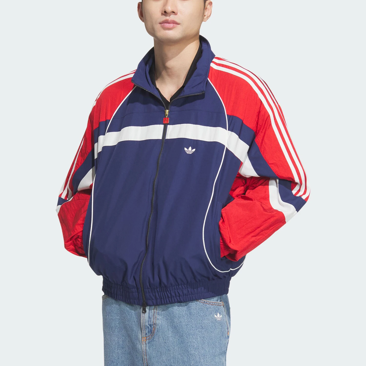 

Adidas Official Authentic Three Stripes Men's Retro Double Zipper Jacket JN3797