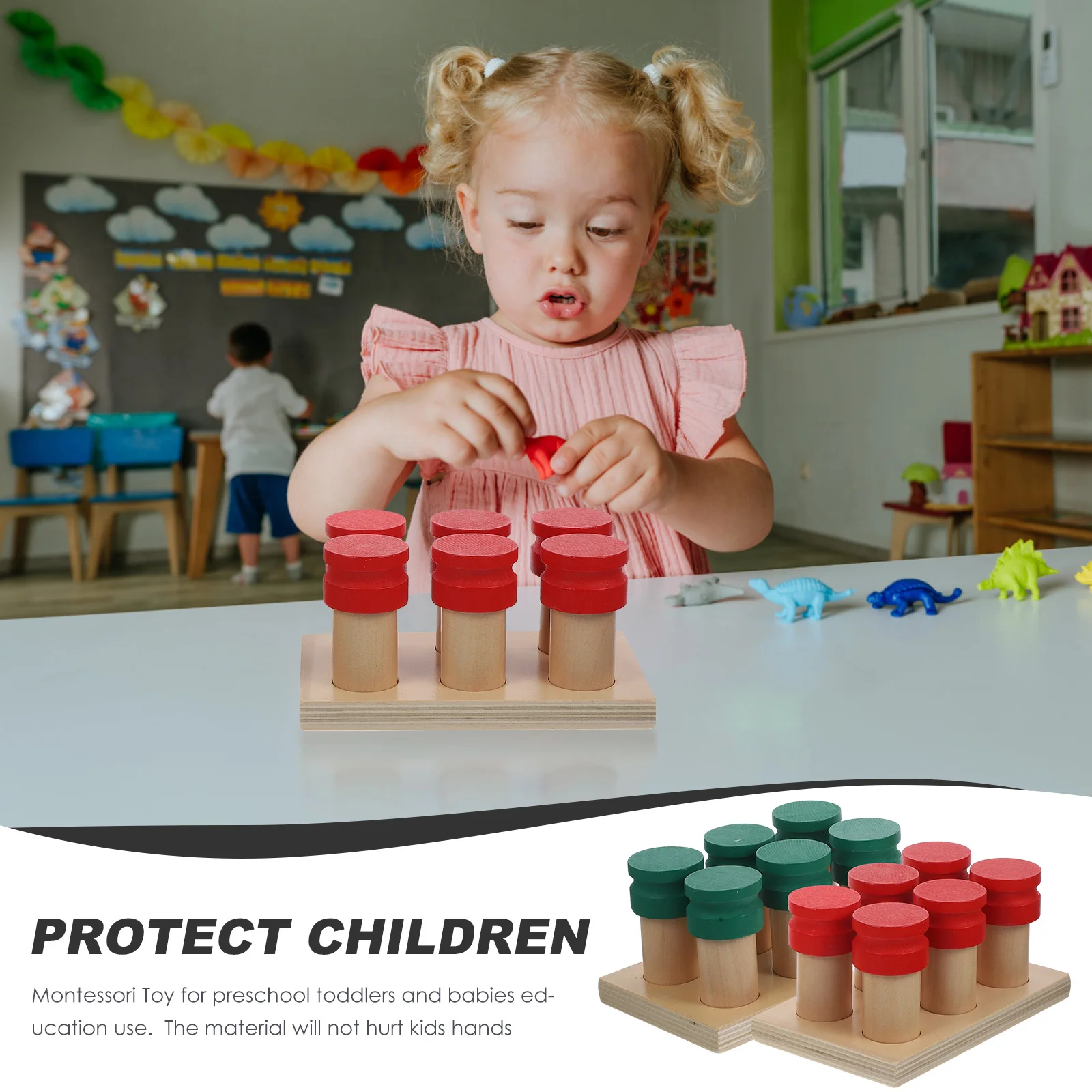 

Montessori Smell Sense Box 1Set Wooden Sensory Educational Gift for Kids Baby Motor Skills Creativity Imagination