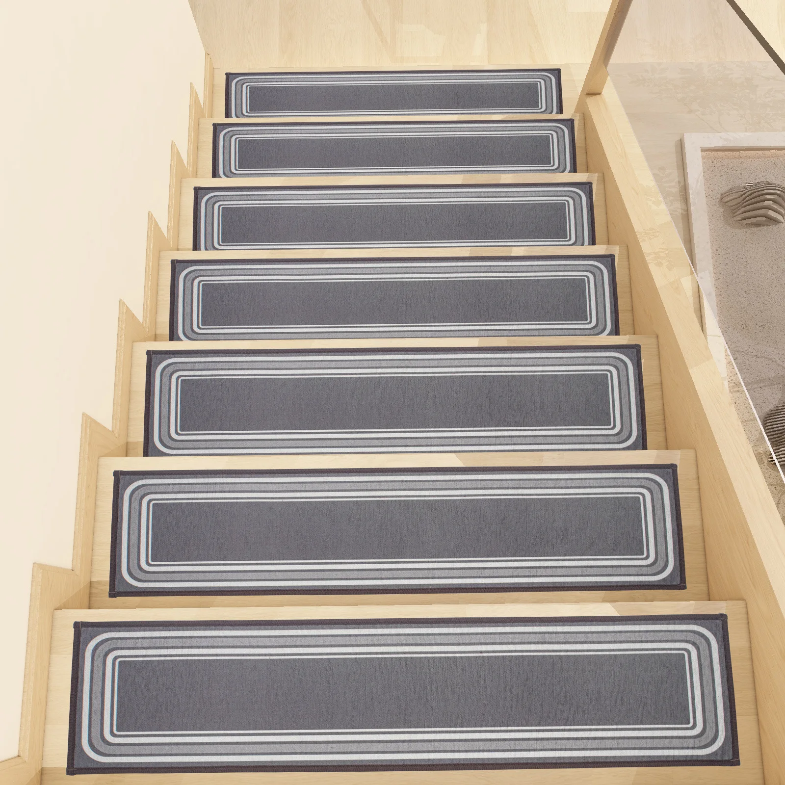 

Stair Treads for Wooden Steps Indoor Non Slip Floor Mat Self-adhesive Step Staircase Carpet Stairs Rug for Kids Elder Room Decor