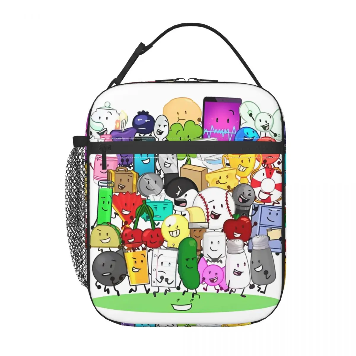 صناديق الغداء The Gang's All Here! Inanimate Insanity BFDI صندوق طعام كرتوني كاجوال مبرد حراري صندوق غداء للمدرسة #1