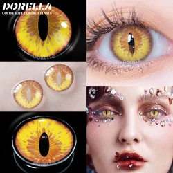 D'ORELLA 2pcs Color Contact Lenses for Eyes Cosplay Colored Lenses Halloween Lnes Blue Lenses Yearly Multicolored Yellow Lenses