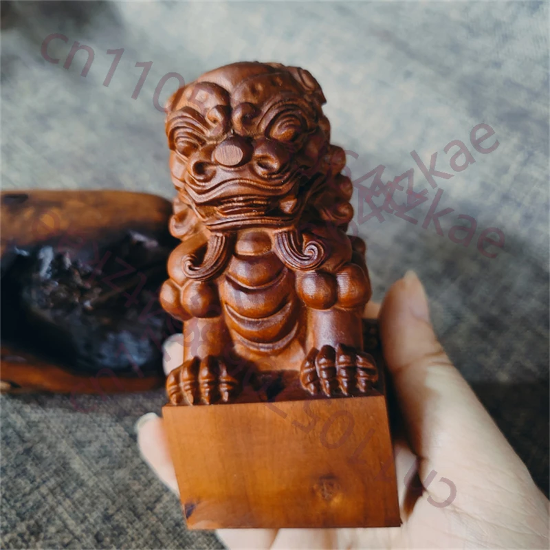 

Львиная печать из жужуба, изысканная резьба, тайваньская тайваньская печать, талисман для привлечения удачи, принадлежности для фэн-шуй