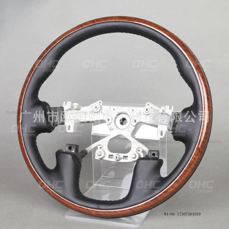 Suitable for Nissan 19-22 model Patrol modification, full-circle walnut wood steering wheel, titanium disc car steering wheel