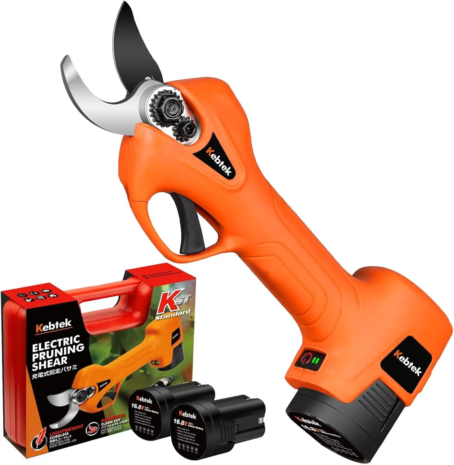 Pruning Shear Battery Powered,  Electric Cordless Pruner Heavy Duty Electric Branch Cutter with 2PCS Backup Lithium Batter