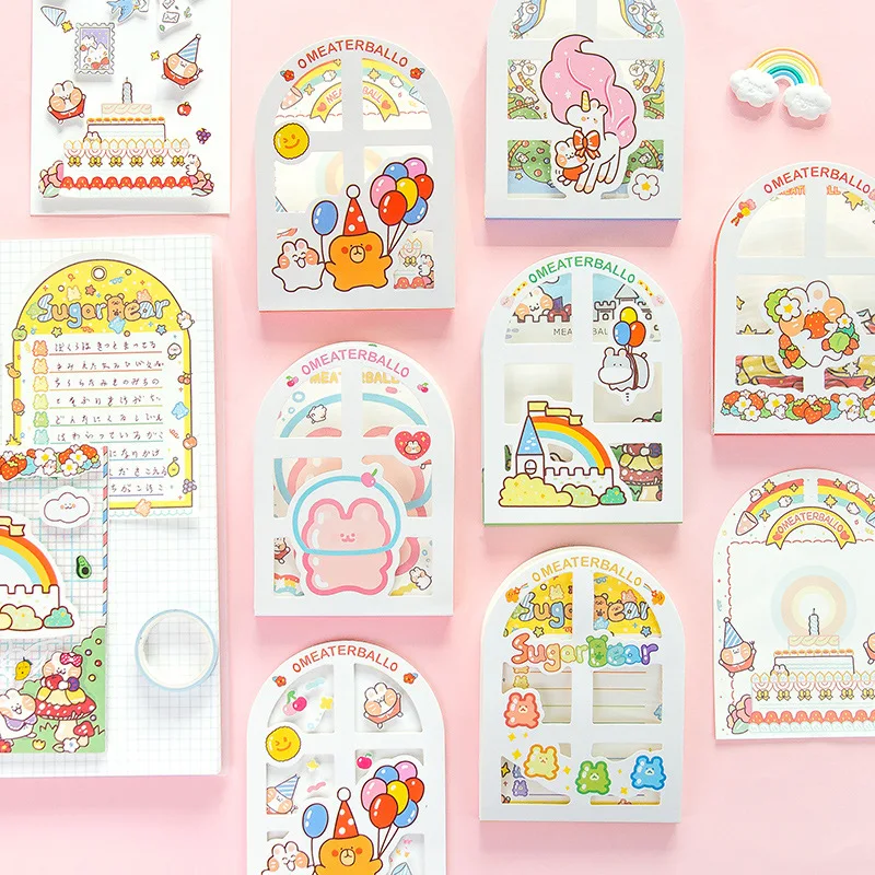 50 Sheets Meow Message House Visual Window Shaped Non-sticky Cute Memo Notes Paper 12 Types