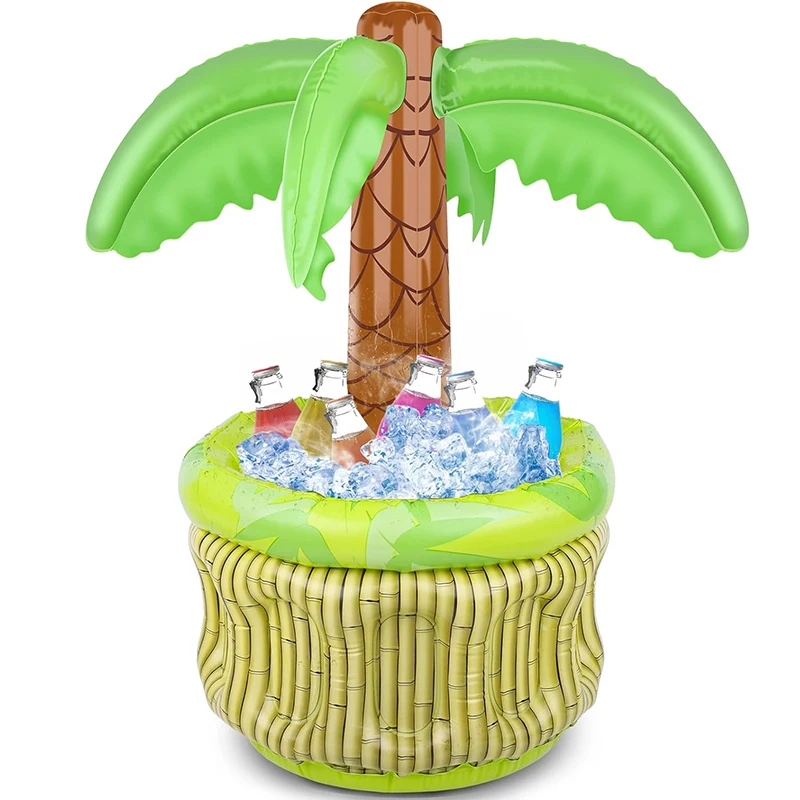 Inflatable Palm Tree Ice Bucket Bear Cooler Drink Holder Hawaiian Birthday Decoration Summer Beach Pool Party Supplies Balloon