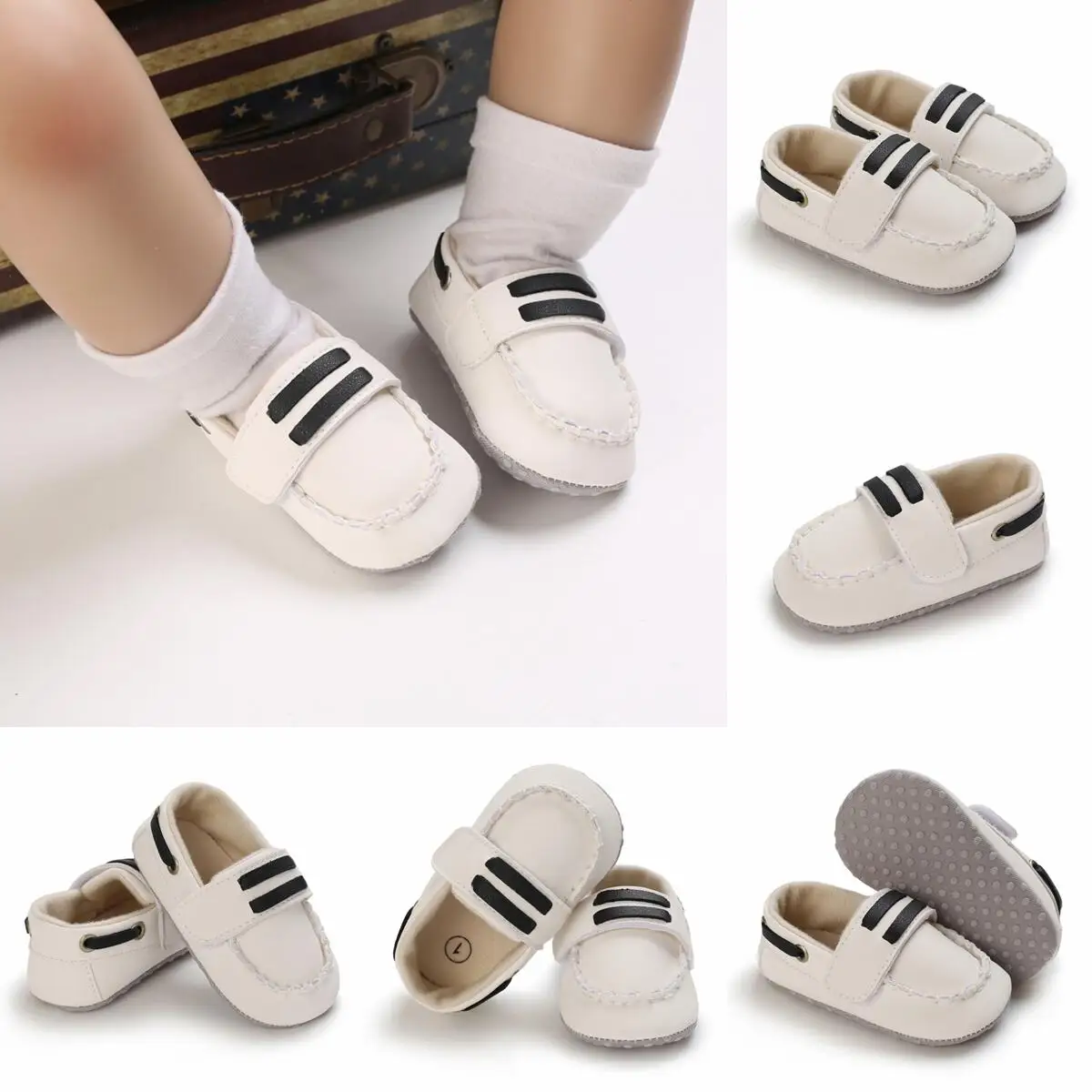 White Fashion Baby Shoes Casual Shoes For Boys And Girls Soft Bottom Baptism Shoes Sneakers For Freshmen Comfort First WalkShoes