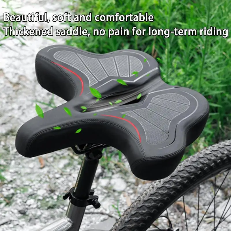 Cycle Seat Comfort Wide Cycle Seat Saddles Shock Absorbing Outdoor Cycling Cushion Pad with Foam Padded Waterproof Mountain