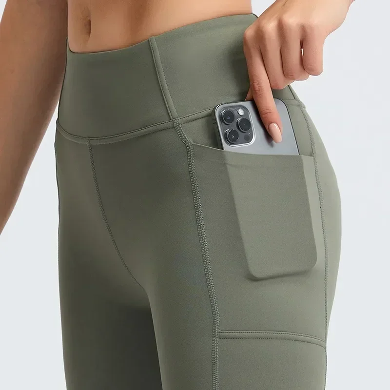 Pantaloncini da yoga da donna Lemon Fitness Sport Pantaloni da allenamento attillati a vita alta con tasche Pantaloncini da ciclismo da corsa Pantaloncini da palestra