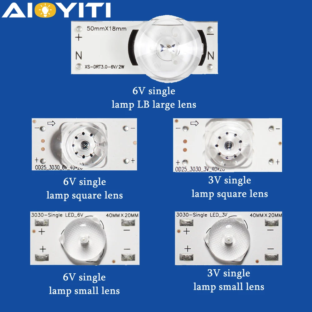 30/100 szt. 3V 6V SMD Lamp Beads z soczewką optyczną Fliter do naprawy telewizorów LED 32-75 cali z kablem Akcesoria do pasków podświetlenia LED