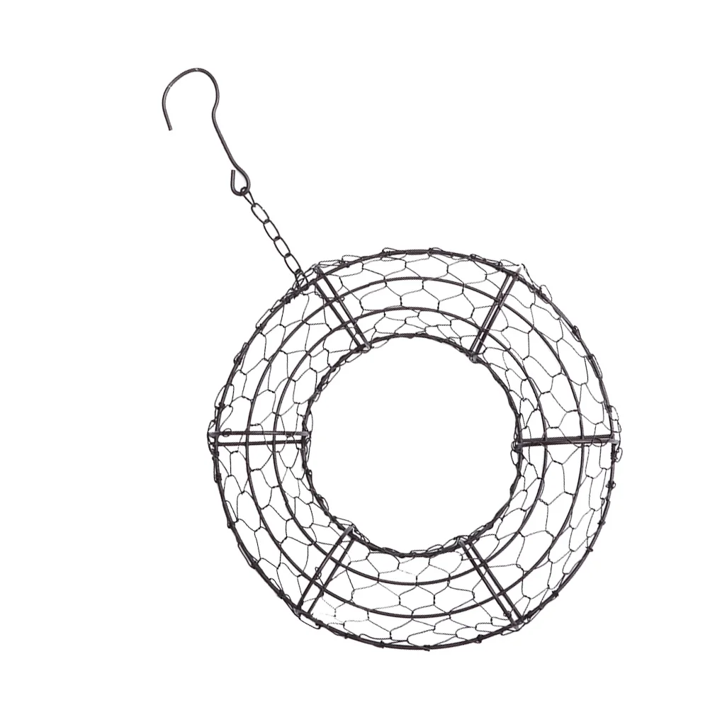 

Succulent Wreath Hook Round Hanging Planter Metal Frame Hanger Flowerpot Wall Decor Home Garden Practical Moss Filler
