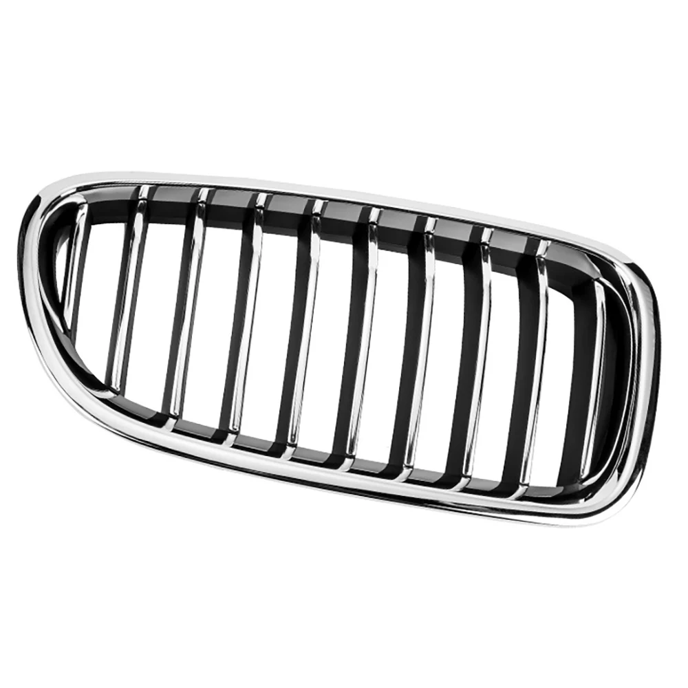 2 pçs capô dianteiro do carro grade de rim malha cromo grelhas de corrida para bmw série 5 f10/f11 m5 520i 523i 2014-2017