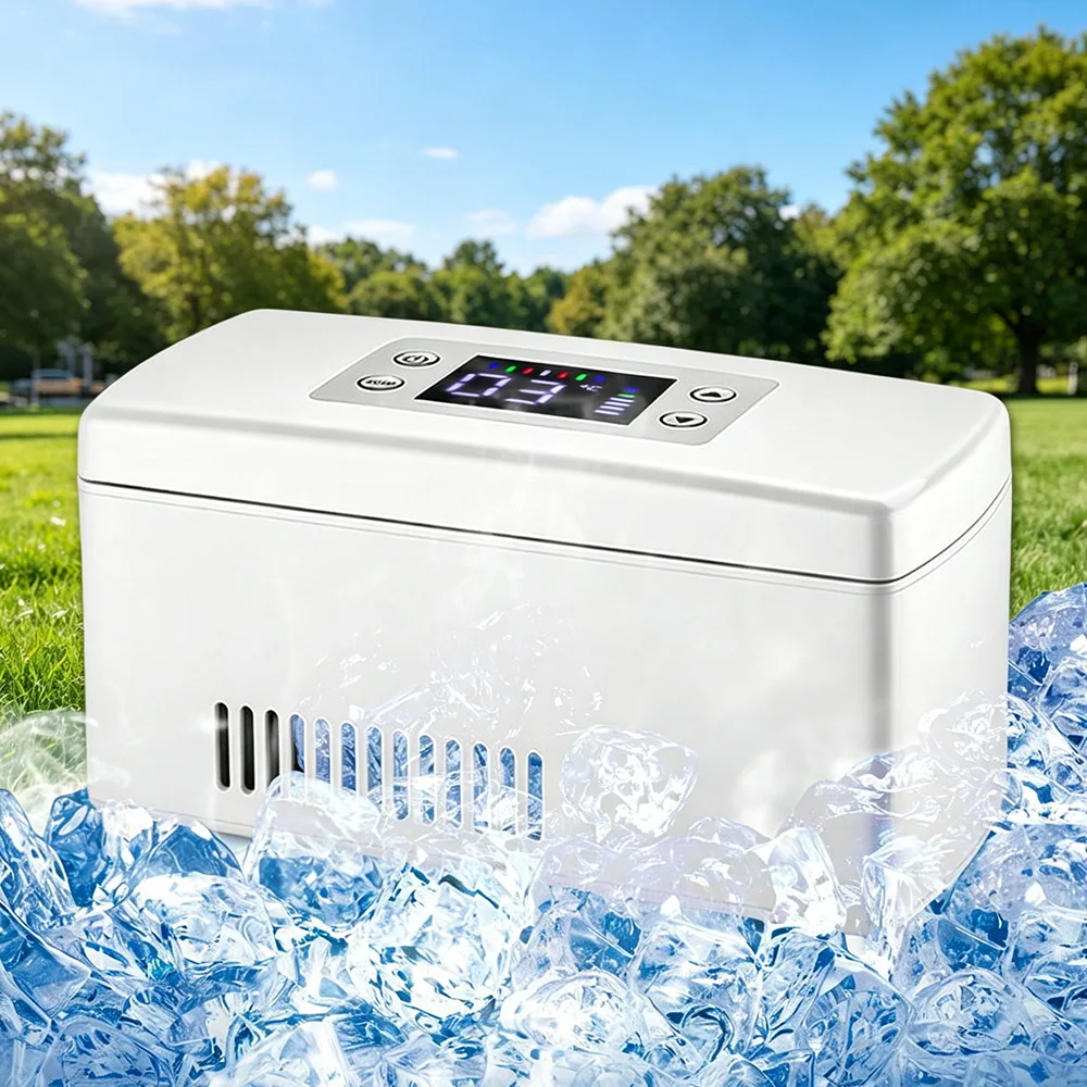 Insulin Cooler Box Digital Temperature Adjustable Cooling Temp 2-18℃ Outdoor Medication Refrigerator for Insulin Injection Pen