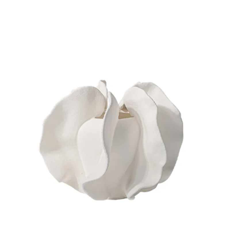 

Creative light luxury white petal art flower ware, dining room living room home vase ornament