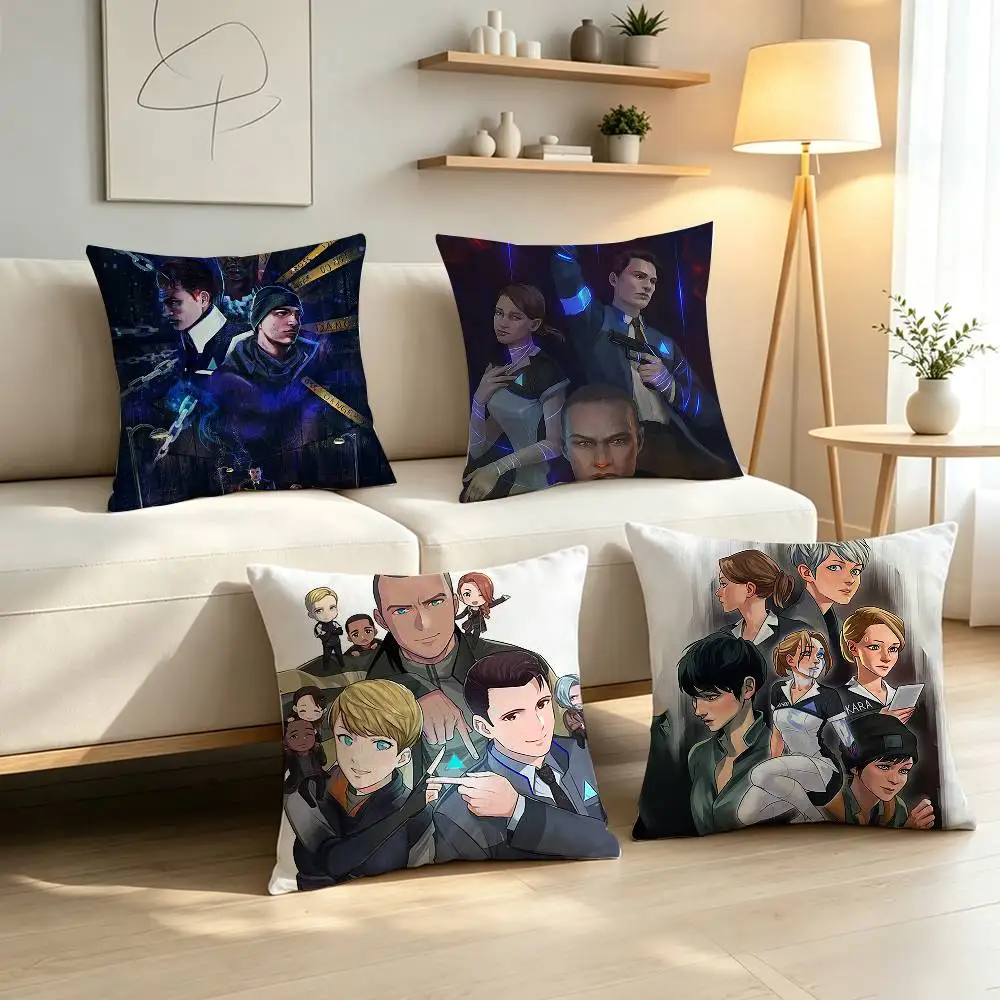 Detroit Become Human C-Connor Kara Markus Pillow Case Pattern Printed Pillowcase For Living Room Sofa Cushion Cover