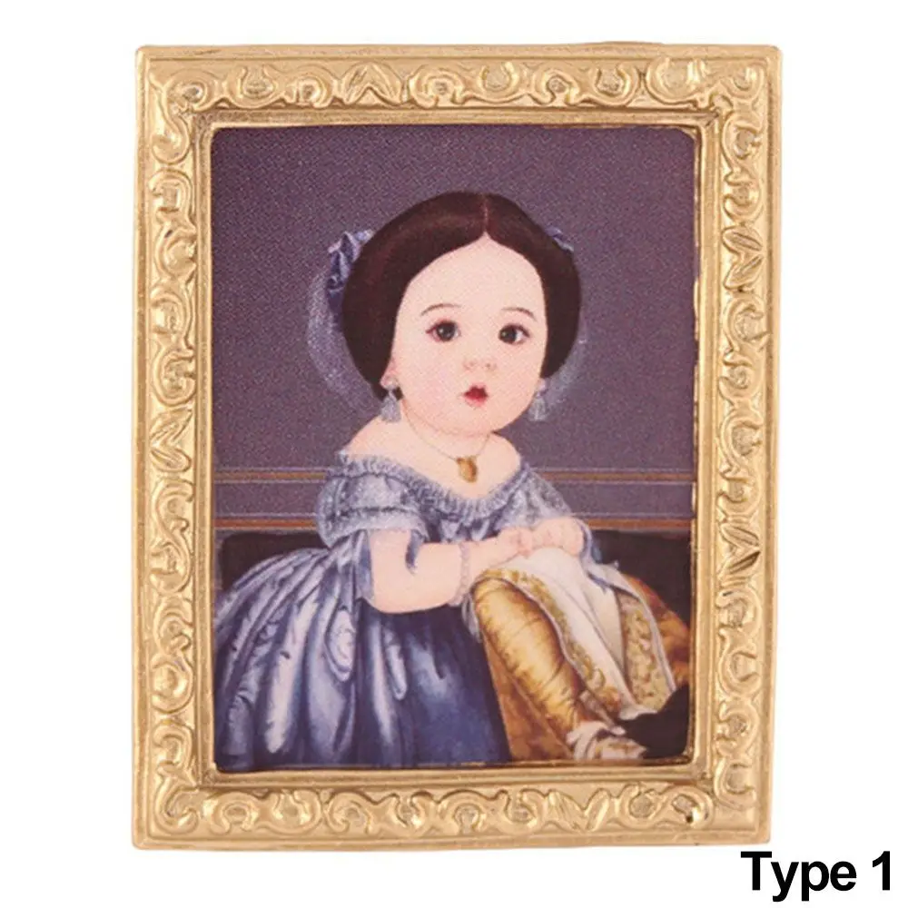 

Ретро-рамка, миниатюрная мебель, картина маслом для кукольного домика, миниатюрные картины, аксессуары для кукол, настенная роспись