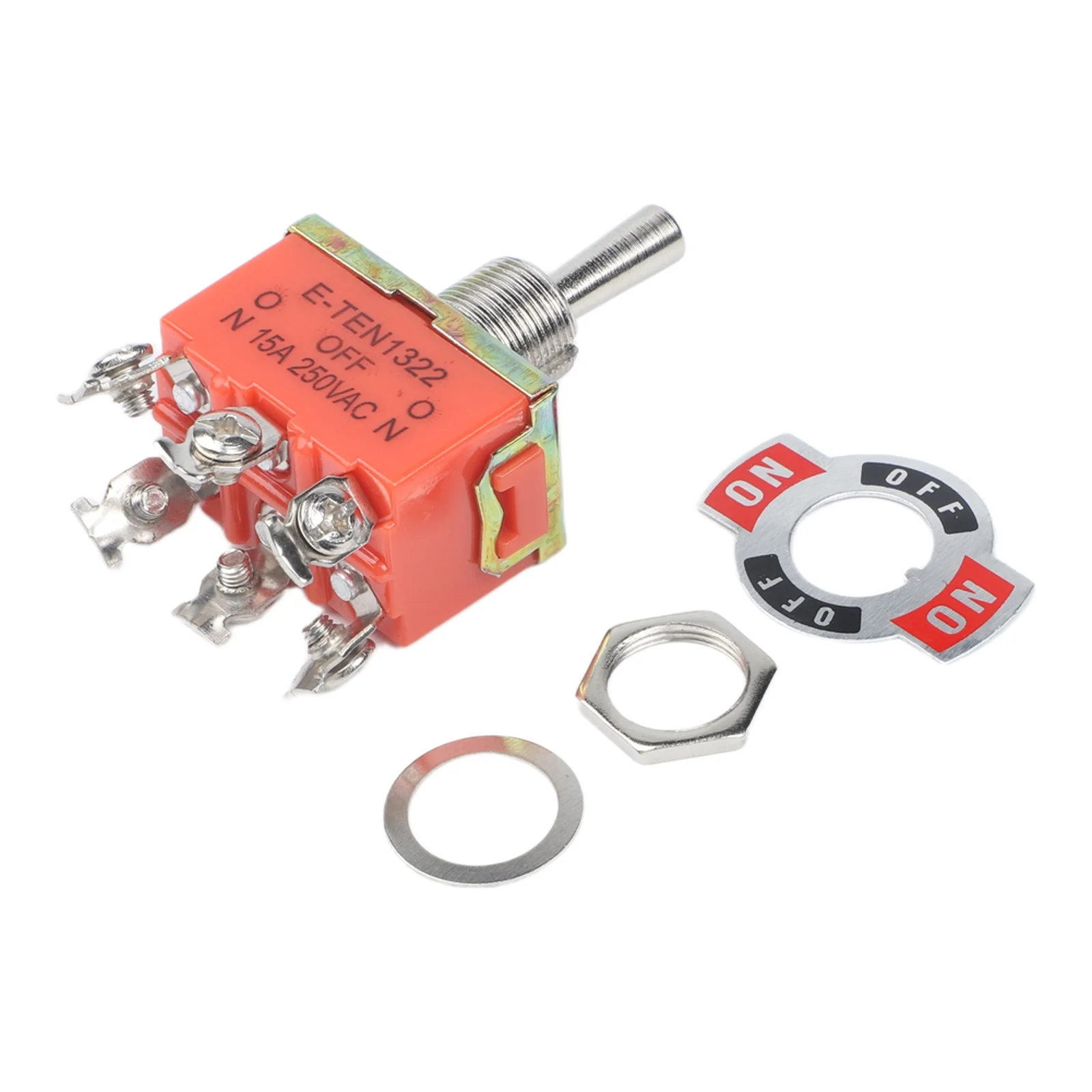 Orange 6 Pin 3 Position Self Locking For Toggle Switch 15A 250V For SPST Rocker Switch For Automotive Marine Industrial Electric