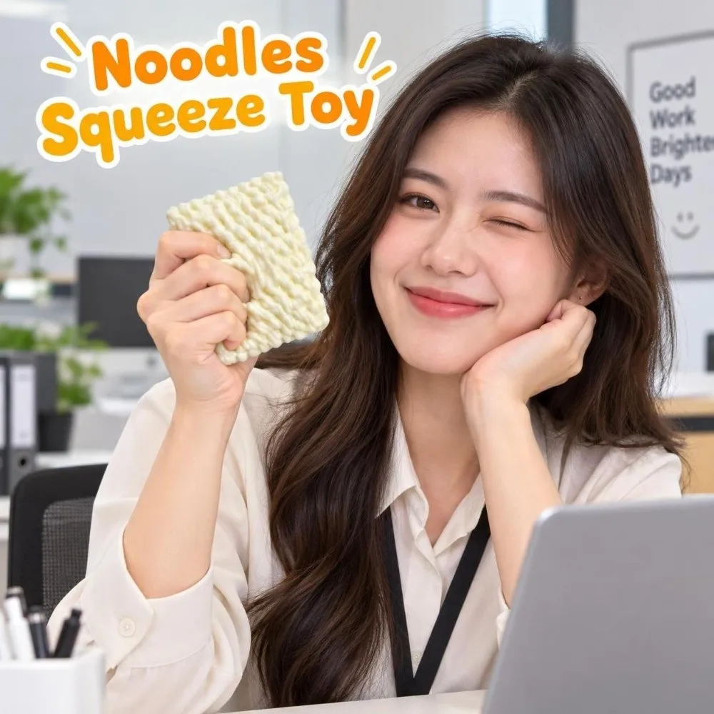Crunchy Noodles Squeeze Toy Moldable Building Blocks Crackling Noodles Squishy Toy Sound Effects Hand Relax Realistic Food Pinch
