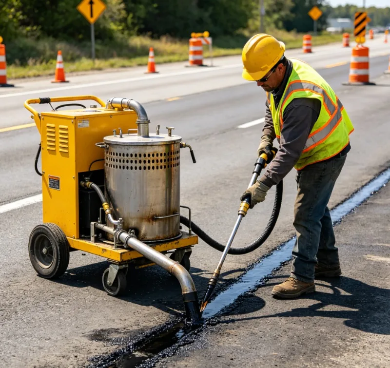 Multi-purpose 350L Concrete Asphalt Joint Sealing Machine, 5m Heated Hose, Automatic Temp Regulate, Wide Adaptability
