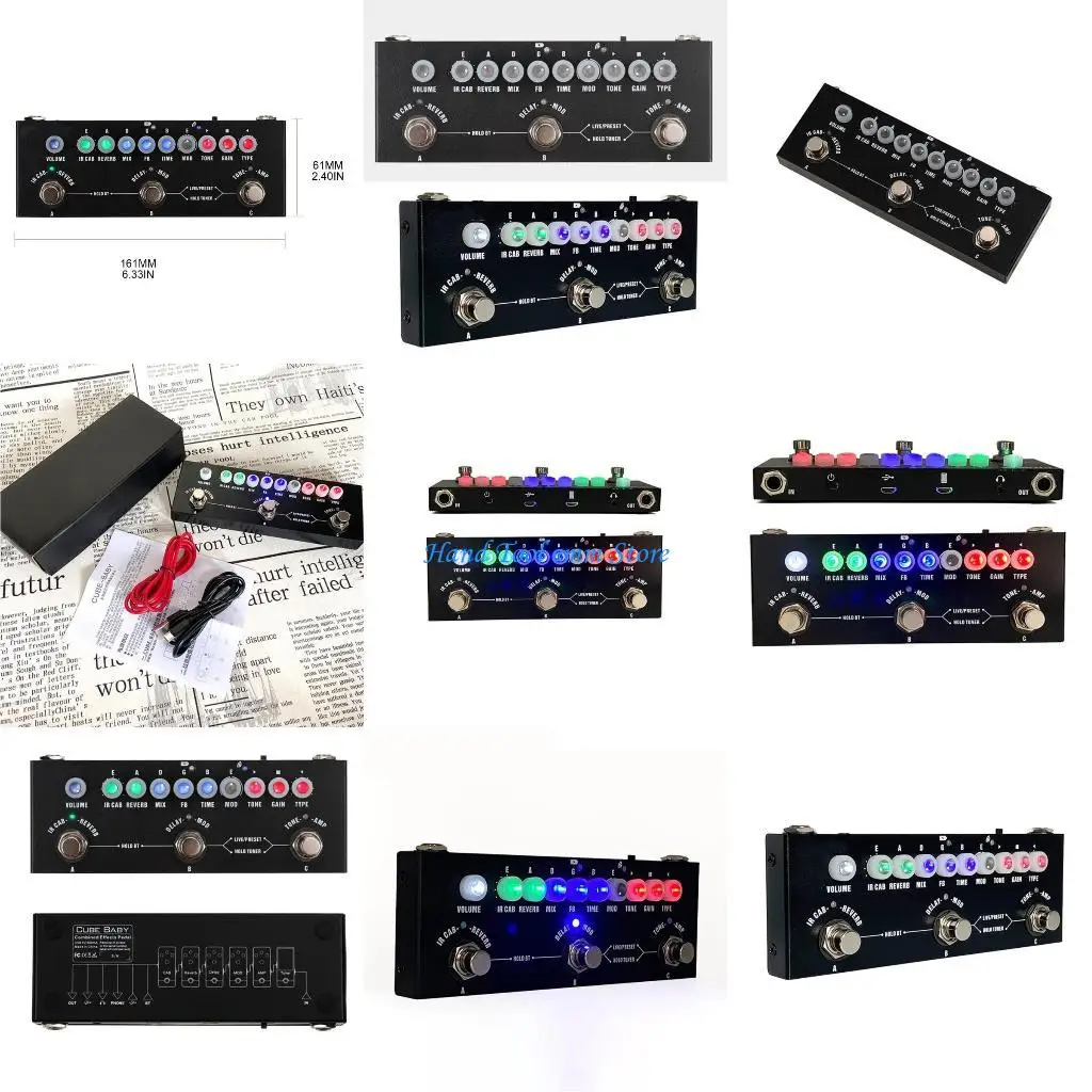 

H37F CUBE BABY Delay Multi Effects Pedal Processsor Guitar Effect Pedal Phaser-Reverb