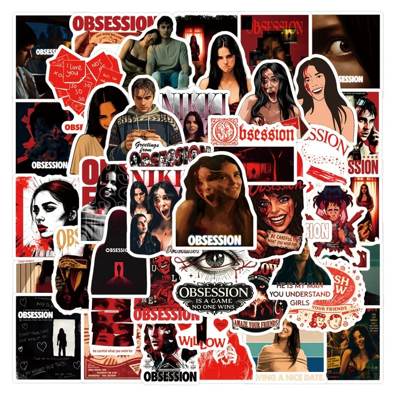 60Pcs American TV Series Obsession Stickers Creative Decorative Stationery Waterproof Stickers for Water Bottles and Notebooks