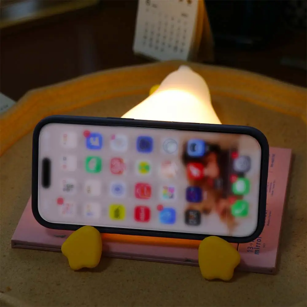 

Rechargeable Lying Flat Duck Night Light Eye Protection 3 Level Dimmable Sleep Atmosphere Light Silicone Tap Control