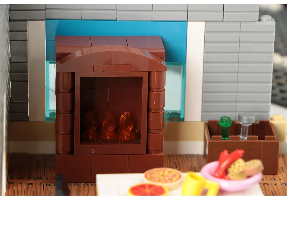 USB LED Licht Grill Rack Picknick Outdoor Aktivitäten Kamin Innen Ornamente DIY Kompatibel Baustein Spielzeug – Detail 6